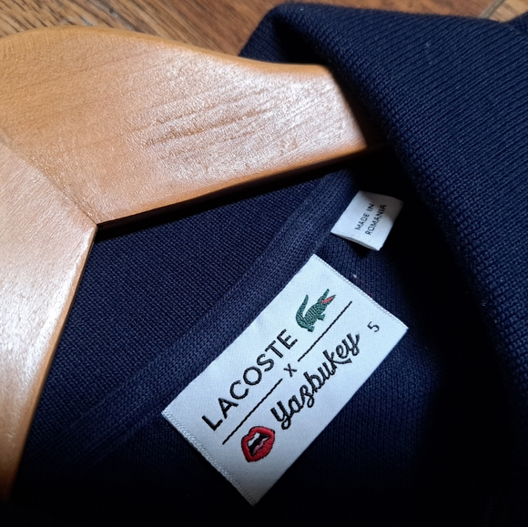 Lacoste by Yazbukey Men's Navy Short Sleeve Cotton Pique Polo Shirt Size 5 Large - Picture 9 of 11